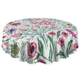 thumbnail image 5 of Round Tablecloth 60 Inch flower Meals Cover Polyester Waterproof Stain Wrinkle Free for Kitchen, 5 of 5