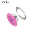 thumbnail image 3 of 100 Set Round Grommets 8mm Dia Metal Eyelets with Washers for Scrapbooking Shoes Clothes Leather Canvas, Fuchsia, 3 of 6