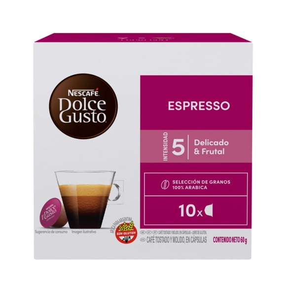Polvo en Cápsulas Nescafé Dolce Gusto Sabor Espresso Caja con 10 Cápsulas de 6 g c/u