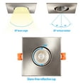 thumbnail image 3 of 6 Pack 3 Inch 7W Gimbal LED Recessed Light with J-Box, Square Downlight Dimmable, 5000K Daylight, Satin Nickel, 3 of 7