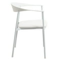 thumbnail image 6 of LeisureMod Kora Series Modern Dining Chair Upholstered in Faux Leather with Steel Frame and Legs, Kitchen Accent Arm Chair for Dining Room and Kitchen in White, 6 of 14