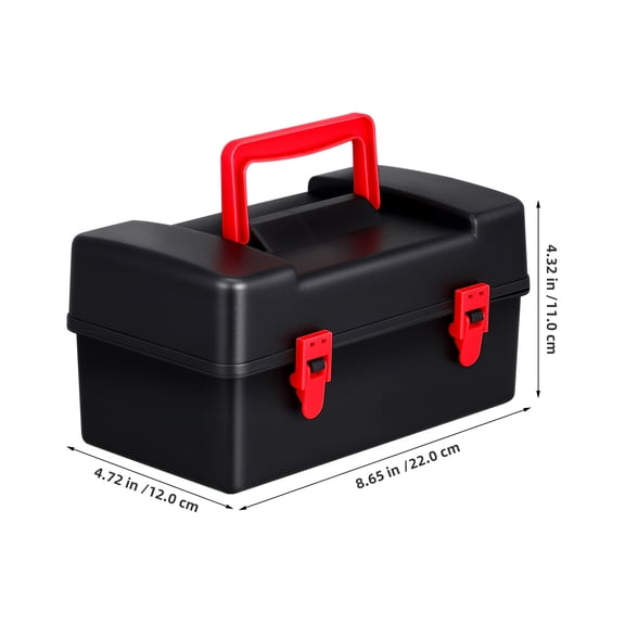 UPOUART Sturdy Black Plastic Battling Top Organizer Box with Handle and Protective Interior