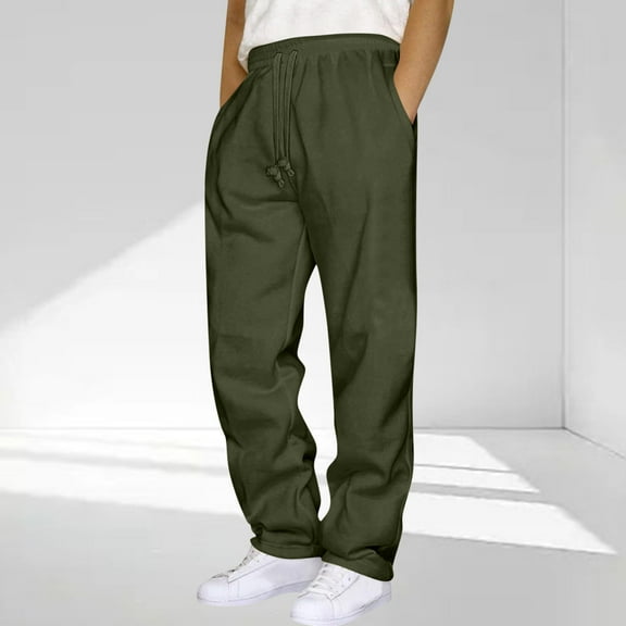 Qulqfy Men's Big and Tall Pants Green Baggy Stretch Cargo Pants Casual Elastic Waist Straight Leg Pants Pants for Men 4XL