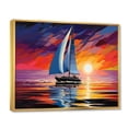 thumbnail image 2 of Designart "Sailboat Sailing harmonies II" Sailing Boat Floater Framed Canvas Wall Art, 2 of 7