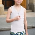 thumbnail image 2 of Glisme Boys Tank Top Undershirt Thin Layering Sleeveless Shirt For Toddlers Kids Children Summer Wear White Tee Size 2-3 Years, 2 of 5