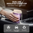 thumbnail image 5 of 18oz Travel Coffee Mug, 316 Stainless Steel Vacuum Insulated Tumbler with 2-in-1 Straw Lid & Strap, Liquid & Marble Print, 5 of 6