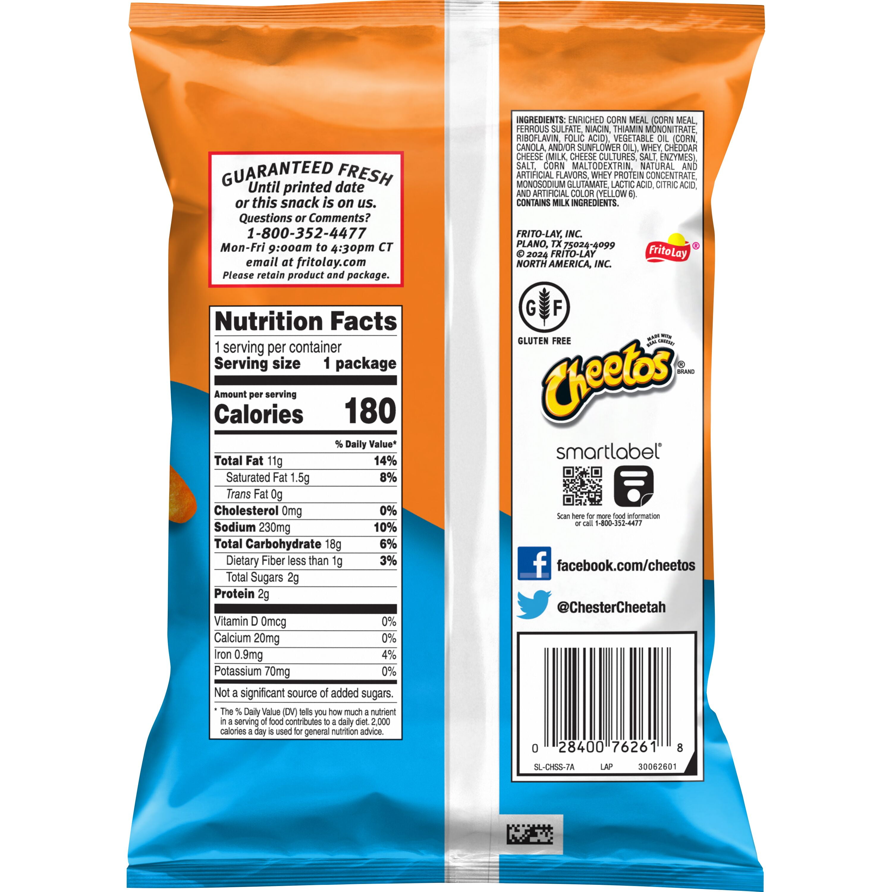 Cheetos Puffs Cheese Flavored Snacks, 1.125 oz Bag