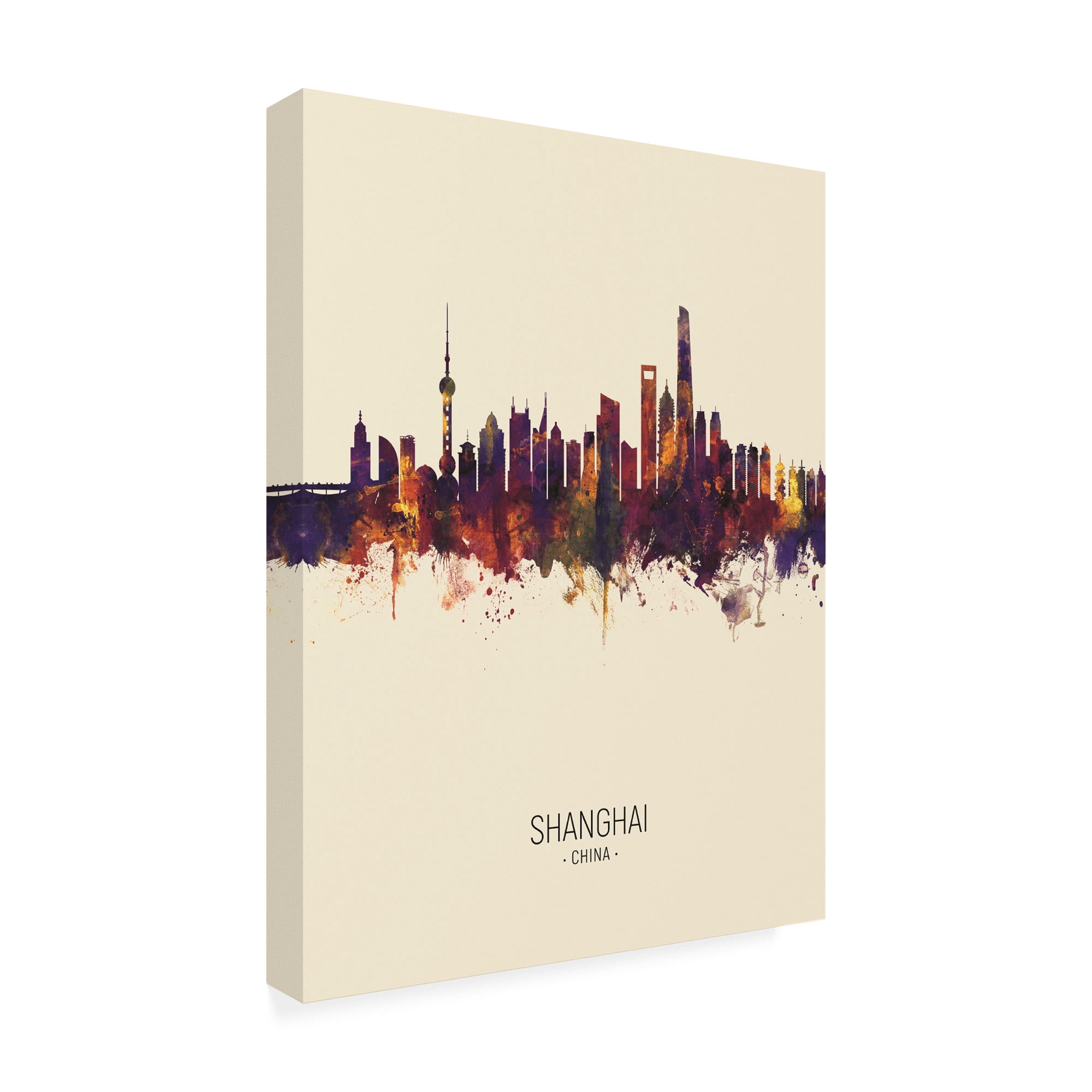 Trademark Fine Art 'Shanghai China Skyline Portrait III' Canvas Art by Michael Tompsett
