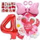 thumbnail image 1 of Set de globos con diseño de fresas con lámina número 4 para cumpleaños, 1 of 1