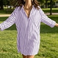 thumbnail image 5 of Bosfbaoi Dresses for Women Striped Linen Blend Shirt Dress Oversized Casual Button-Down Tunic Dress Summer Dresses for Women 2026, 5 of 9