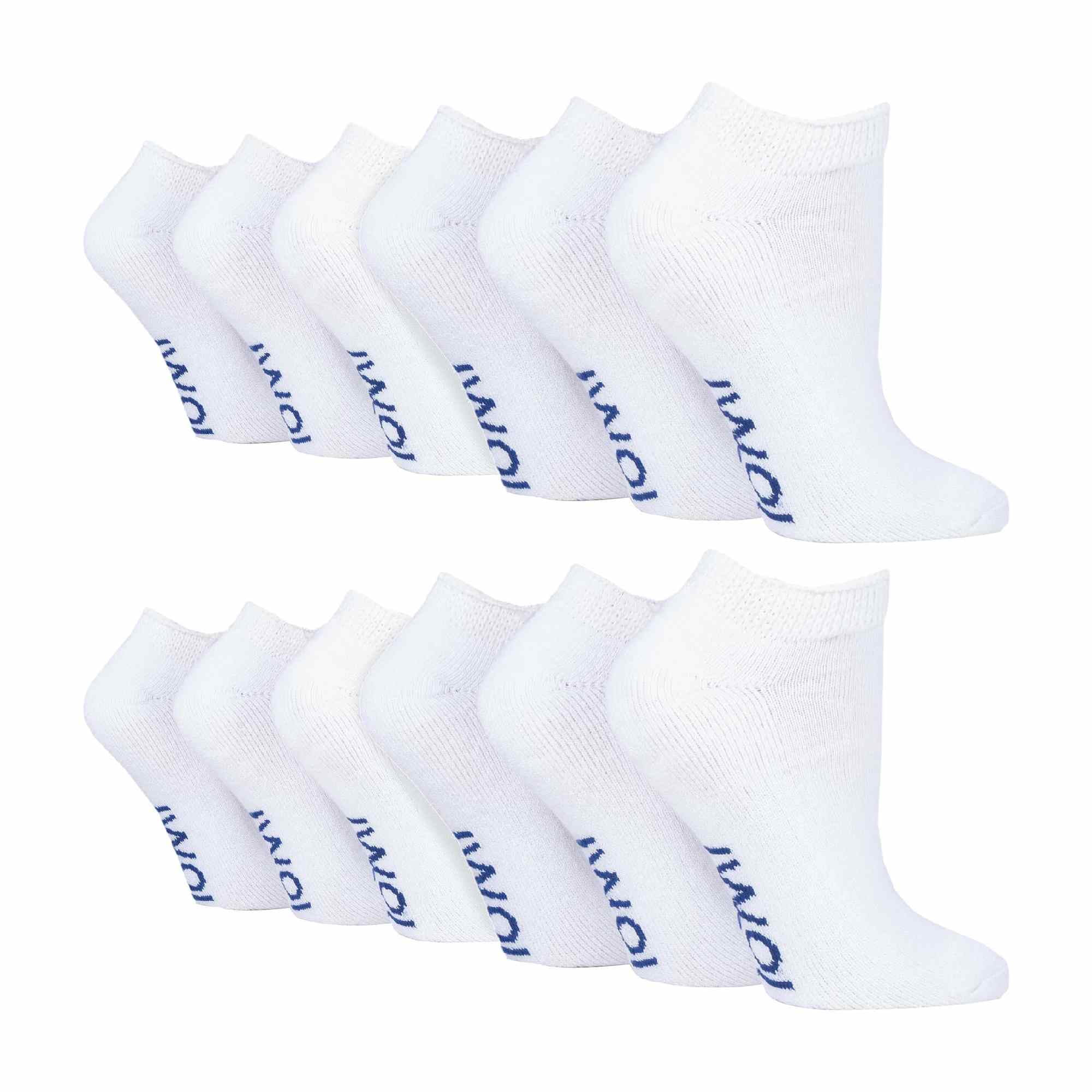 IOMI 12 Pairs Mens & Ladies Extra Wide Cotton Low Cut Diabetic Socks