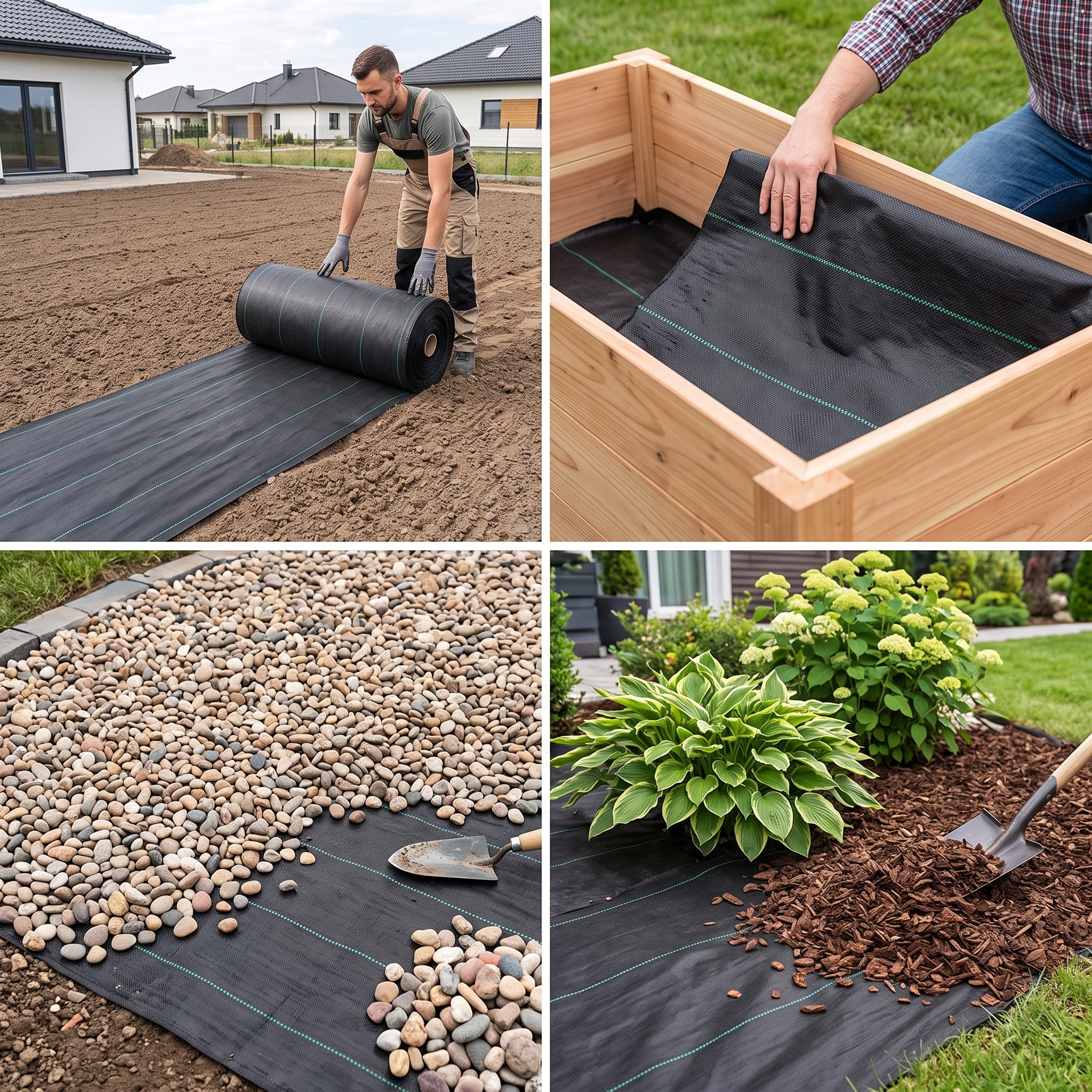 Woven Weed Barrier Landscape Fabric Durable Long-Lasting for Garden Flower Beds Vegetable Gardens