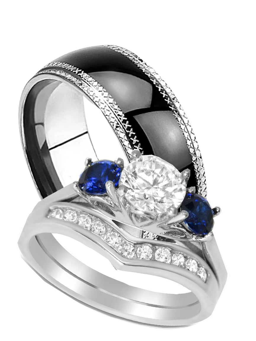 LaRaso & Co His Hers Wedding Ring Set Matching Wedding