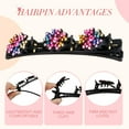 thumbnail image 3 of 36 Pcs Crystal Stone Braided Hair Clips Satin Fabric Hairpin Triple Duckbill Rhinestones Clips for Hair with 3 Small Clips Multi Clip Hair Barrette for Women Girls Styling Sectioning, 3 Styles, 3 of 5