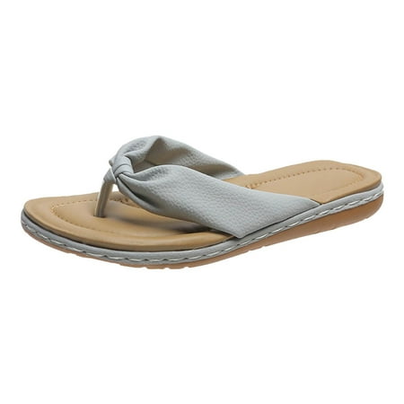 

HBYJLZYG Thong Sandals For Women Summer Slide Casual Comfy Slip On Flat Slippers Casual Bowknot Solid Flip-Flops Slippers Shower Swimming Beach