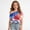 Blue-7, variant on Odeerbi Toddler Kids Girls 4th of July One Shoulder T-Shirt Short Sleeve Independence Day Graphic Tops
