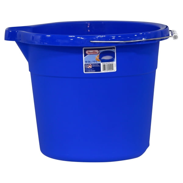 Sterilite HeavyDuty Large 18Quart Easy Pour Spout Pail Bucket, Blue (6 Pack)