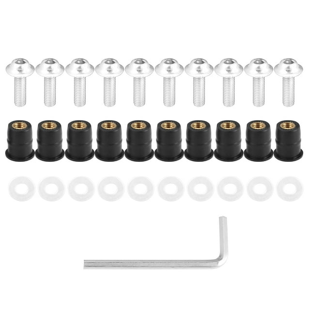 Unique Bargains 10pcs M5 5mm Motorcycle Windscreen Screws Fairing Windscreen Screws Bolt Windshield Mounting Nuts Purple