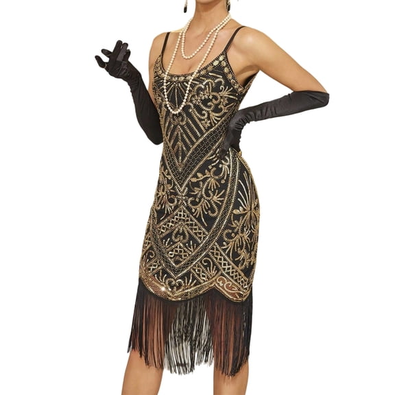 Aellinatey Women Retro Flapper Dresses 1920S Great Gatsby Fringed Dress Formal Dress