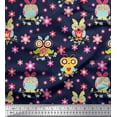 thumbnail image 1 of Soimoi Rayon Fabric Floral & Owl Cartoon Print Fabric by The Yard 42 Inch Wide, 1 of 1