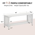 thumbnail image 5 of Ktaxon 39.3in Preserved Flower Storage Metal Back Bench for Patio Garden Seating with 2-Tier, White, 5 of 11