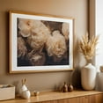 thumbnail image 4 of Floral Elegance In Beige Twilight - Mixed Media Floral Botanical Vintage Flowers Nature Rustic Art Deco Oak Framed Wall Art Print 5 x 7 inches, 4 of 6