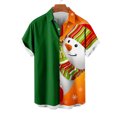 thumbnail image 4 of Mens Manga Corta Botón Abajo Camisas, Navidad Impreso Turndown Cuello Blusa, Top de Moda Casual, 4 of 6