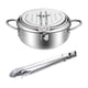 thumbnail image 5 of Olla freidora de acero inoxidable, utensilios de cocina extraíbles multiusos con termómetro plata 28cm y clip, 5 of 9