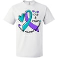 thumbnail image 3 of Inktastic Love and Care Suicide Prevention Awareness Ribbon and Hearts T-Shirt, 3 of 5
