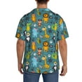 thumbnail image 3 of Susaid pirates animals Print Men's Polo Shirts Button Down Short Sleeve Casual Summer Beach Vintage Shirts for Men-Large, 3 of 5