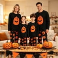thumbnail image 2 of ANFUZAI Family Matching Halloween Pajamas Set - Pumpkin Print Long-Sleeve Sleepwear for Family Holiday Loungewear, 2 of 8
