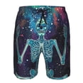 thumbnail image 3 of Pofeuu Space Skeleton Meditation Prin Men's Swim Trunks Quick Dry Bathing Suit Swimming Board Shorts Mesh Lining Beach Swimwear-Large, 3 of 6