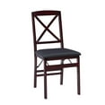 thumbnail image 3 of Bowery Hill 19" Transitional Wood X Back Dining Chair in Merlot (Set of 2), 3 of 19