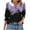 Purple, variant on Womens Tops Casual 3/4 Length Sleeve V-Neck Floral Printed Smocked Cuffs Dressy T-Shirts Ladies Tunic Tops