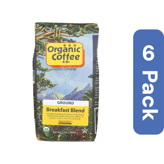 Organic Coffee Co. Ground Breakfast Blend Organic 12 oz (Pack Of 6)