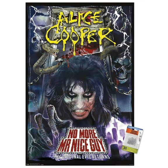 Alice Cooper - No More Mr. Nice Guy Wall Poster with Push Pins, 22.375" x 34"