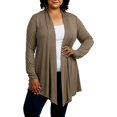 thumbnail image 4 of Cardigan - Womens Classic Chic Rayon Fabric Cardigan Sweater for Layering All Season Open Drape Cute Comfortable, Plus, Taupe, Size: Medium, Sofra, 4 of 4