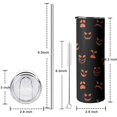 thumbnail image 5 of 20oz Spooky Pumpkin Faces Halloween Pattern Skinny Tumblers Stainless Steel Tumbler with Lid and Straw,Vacuum Insulated Double Wall Travel Tumbler Cups with Cleaning Brush for Coffee,Tea, 5 of 6