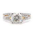 thumbnail image 2 of 2 1/4 CTTW Center 7.5MM Round Cut Lab Created Moissanite Diamond Wedding Band Bridal Set Ring In 14K Solid Yellow Gold (G-H Color, VVS1 Clarity, 2.25 Cttw)-10, 2 of 8