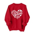 thumbnail image 2 of Luxalzxs Valentines Shirts for Women Oversized Love Heart Cute Printed Pullover Valentines Crewneck Sweatshirts Holiday Graphic Blouses, 2 of 3