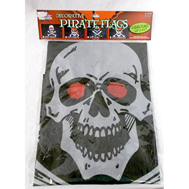 Pirate Flag Skull Crossbones Red Eyes 37 X 24 In Party Decor Nip Walmart Com Walmart Com