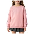 thumbnail image 3 of mgoYE Sweatshirts for Girls Fall Tops Long Sleeve Fashion Pullover Side Slit Clothing(Pink,3-4 Years), 3 of 7