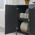 thumbnail image 6 of SinCiDo Buffet Cabinet with Storage, 92.63" W Wooden Arched Sideboard Cabinet with/Adjustable Shelf, Fluted Accent Cabinet for Dining Room, Kitchen, 6 of 8