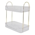 thumbnail image 1 of Double Layer Makeup Stand Large Capacity Tidy Storage, 2 Tier Makeup Shelf Organizer with Simple Appearance, Fine Workmanship for Brushes Eyeshadow Jewelry, 1 of 7