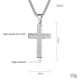 thumbnail image 3 of Cross Necklace for Men Women CZ 14k Gold Plated Stainless Steel Plain Simple Cross Pendant Necklace for Men, 3 of 6