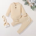 thumbnail image 5 of Toddler Baby Boys Outfits Girl Fall Winter Button Down Long Sleeve Drawstring Pants 12 18 24 Months 2T 3T 4T Everyday Outfit Set 2 PC, 5 of 9