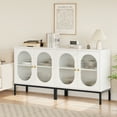 thumbnail image 3 of Buffet Armoire Armoire de Rangement en Rotin avec Portes et Tablettes Armoire d'Accent Buffet Console en Bois avec Rangement Armoire d'Entrée, 3 of 9