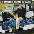 thumbnail image 5 of Renewold Golf Cart Seat Cover Comfortable Golf Cart Seat Towel Blanket with Front Pockets Suitable for 2 Person Club Car Seats, 52 x 32 Inches, Sea Turtle Hibiscus Blue, 5 of 7