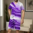 FAHUOMU Satin Silk Tie Dye Pajamas Sets Mens Short Sleeve Button Down