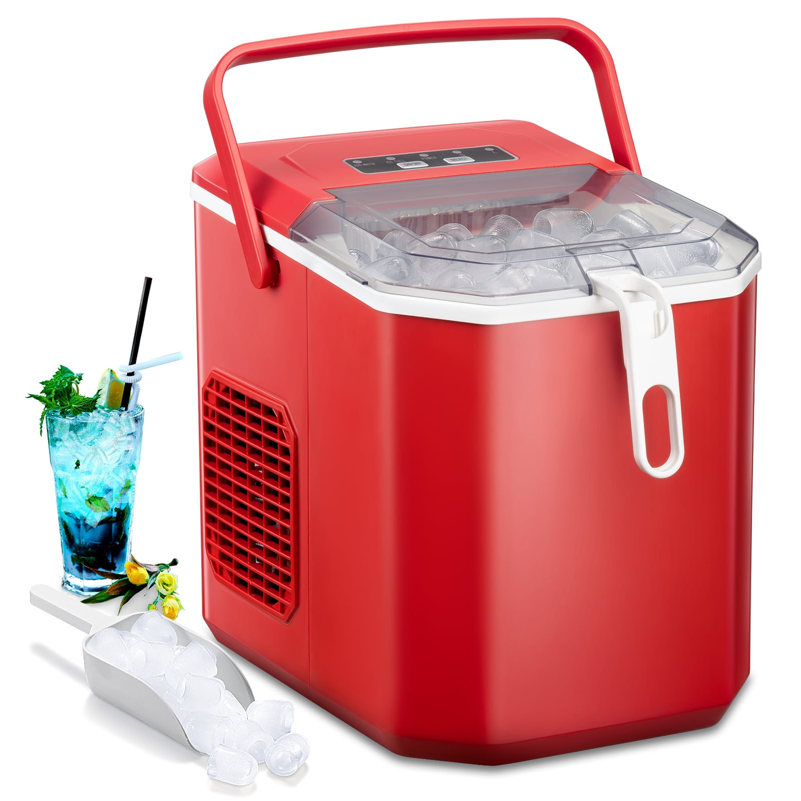 JOY PEBBLE 25lbs Countertop Ice Maker, Bullet Ice Type in 2 Sizes(S/L